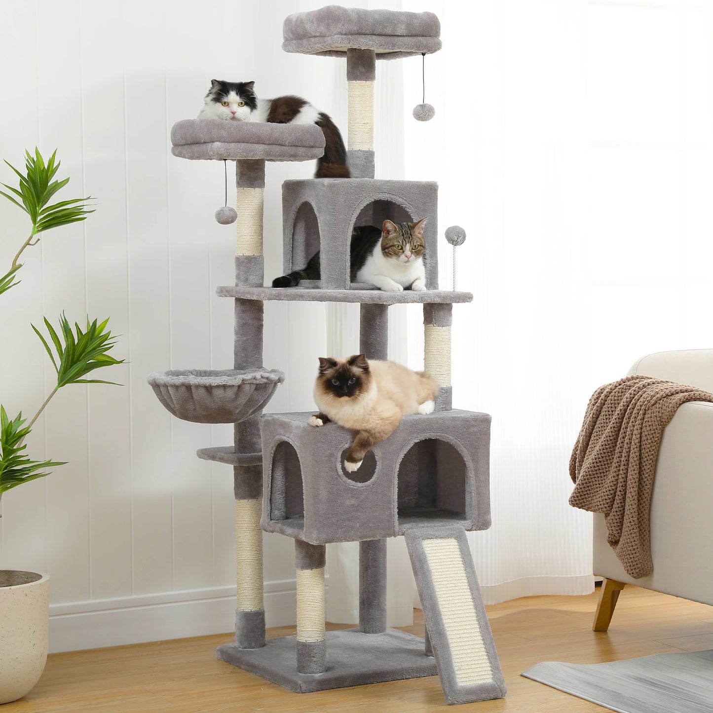 5-Laagse Kattenkrabpaal - 172 cm Hoog, Duurzaam en Comfortabel