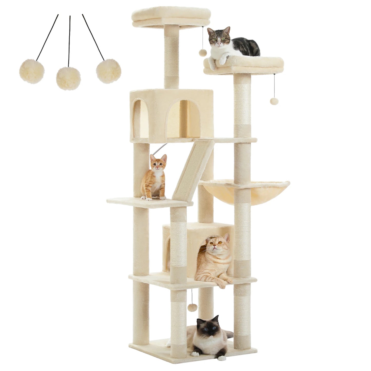 Luxe Multi Level Katten krabpaal met Pluche Condo en Speelopties