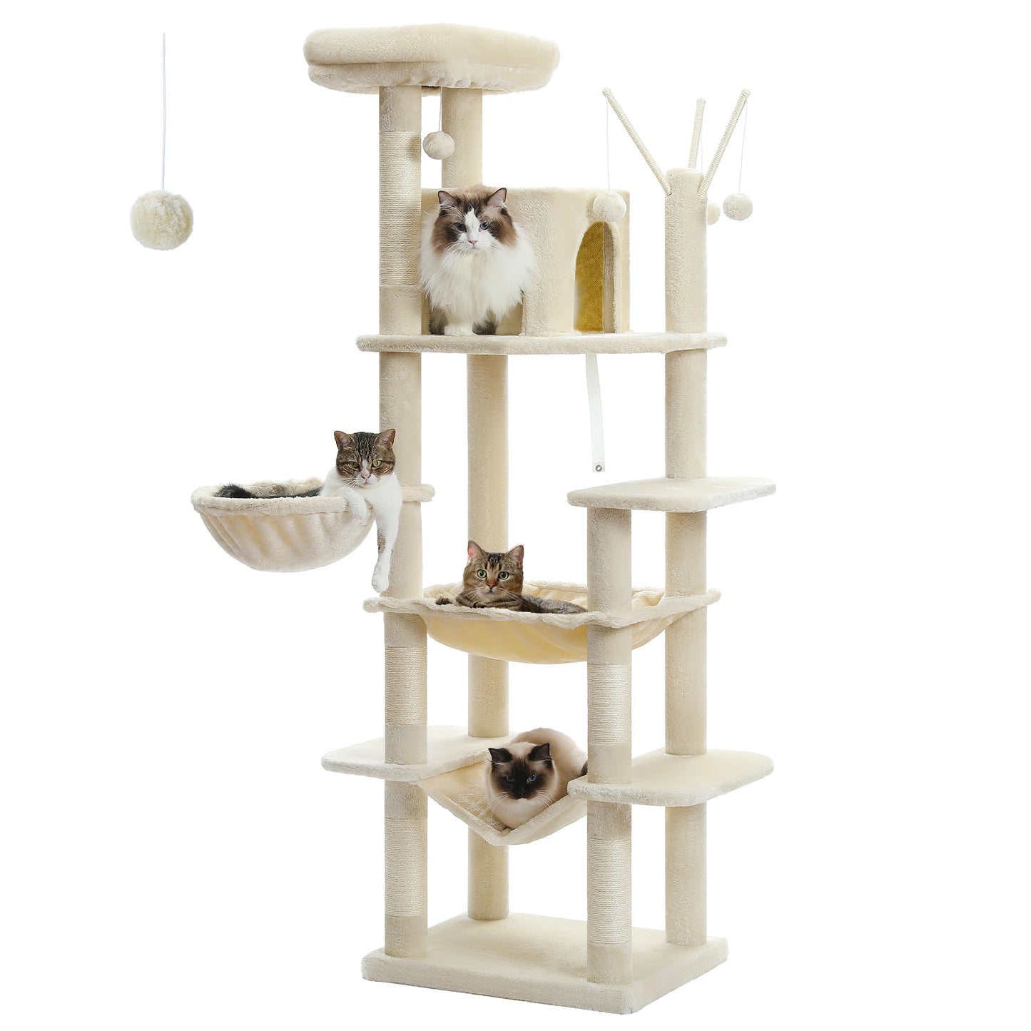 Luxe Multi Level Katten krabpaal met Pluche Condo en Speelopties