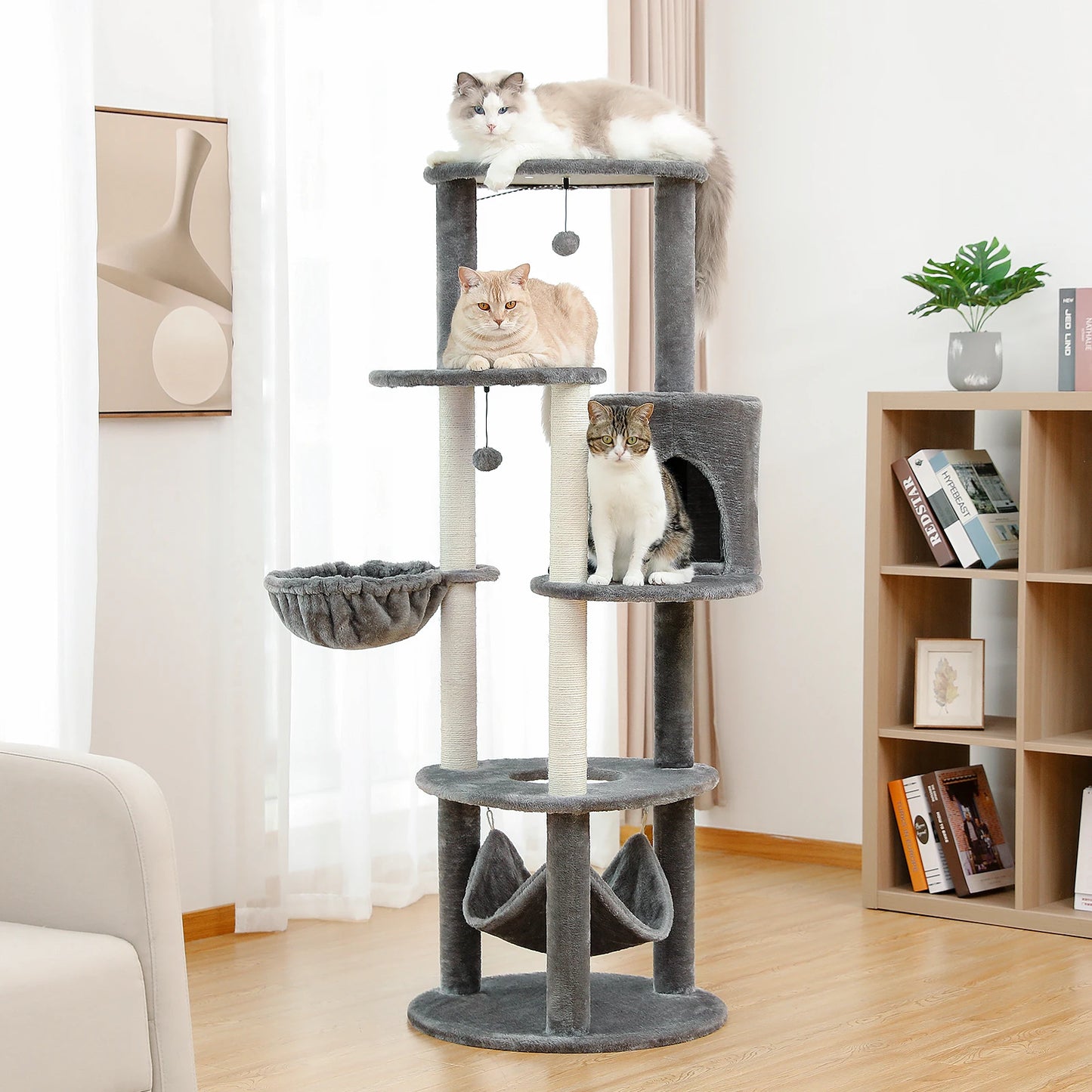 5-Laagse Kattenkrabpaal - 172 cm Hoog, Duurzaam en Comfortabel