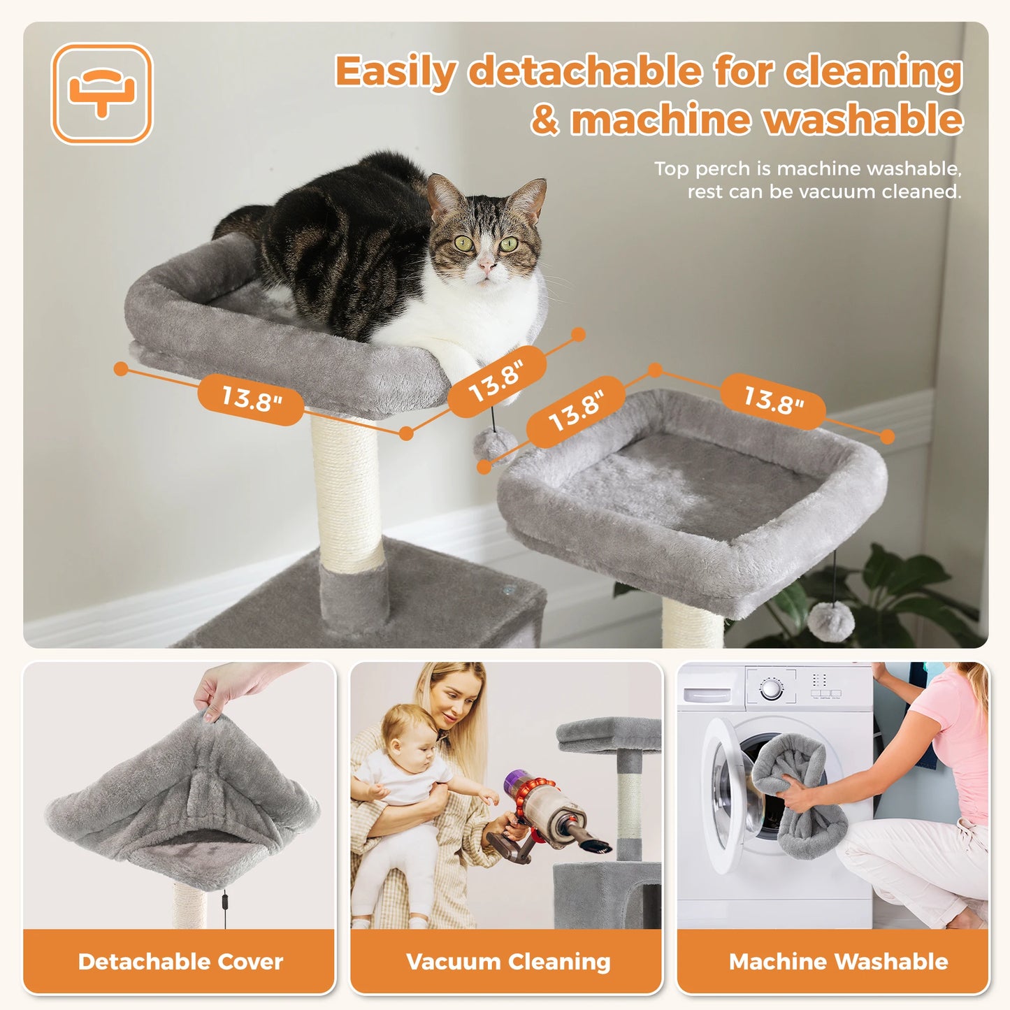 Luxe Multi Level Katten krabpaal met Pluche Condo en Speelopties
