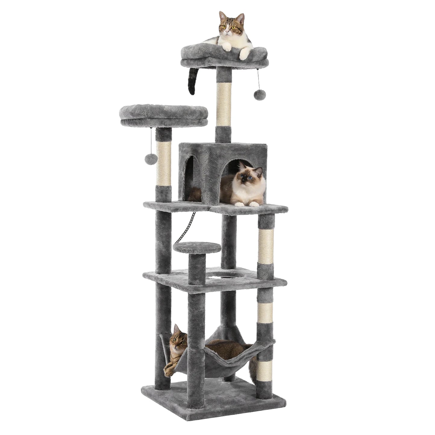 Luxe Multi Level Katten krabpaal met Pluche Condo en Speelopties