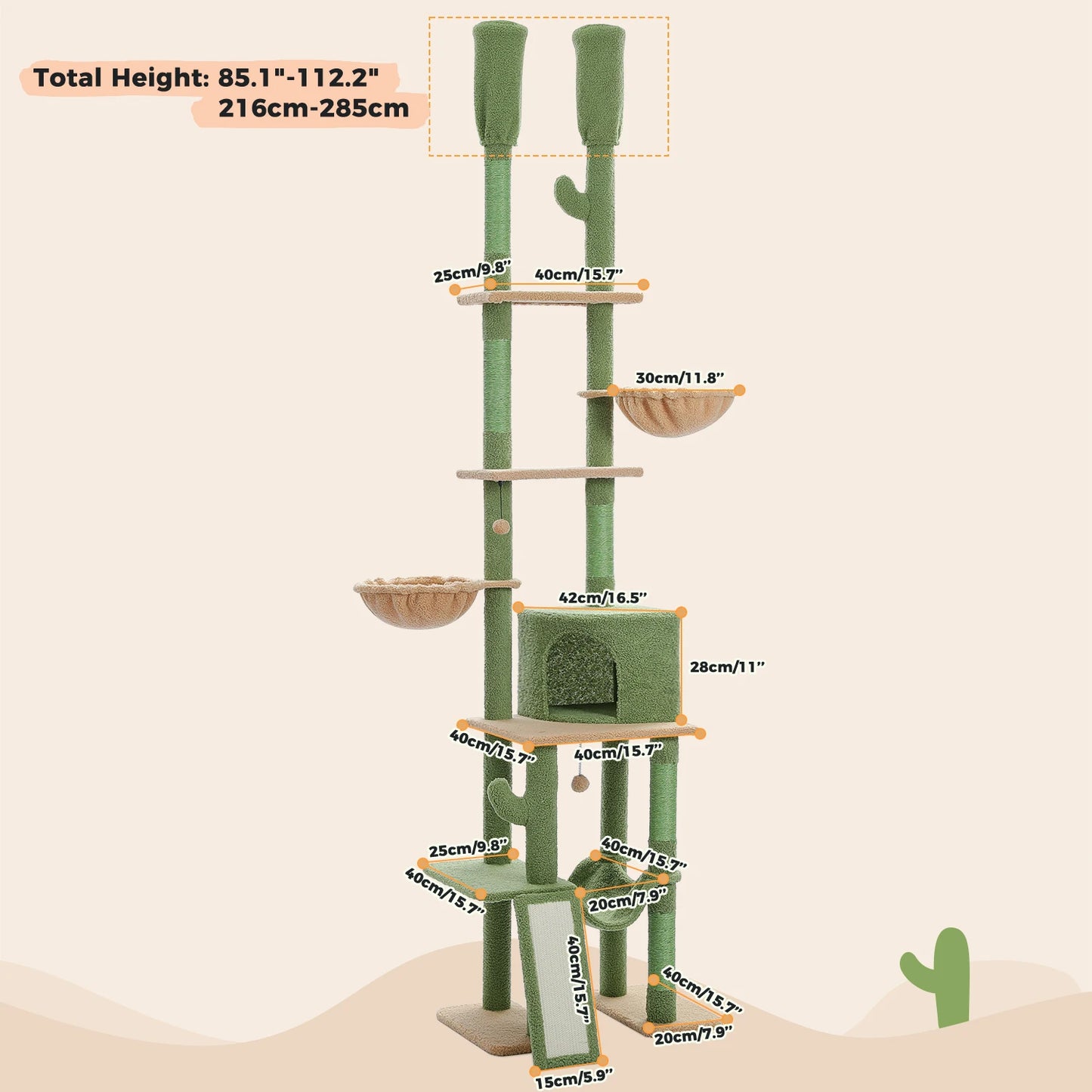 5-Laagse Kattenkrabpaal - 172 cm Hoog, Duurzaam en Comfortabel