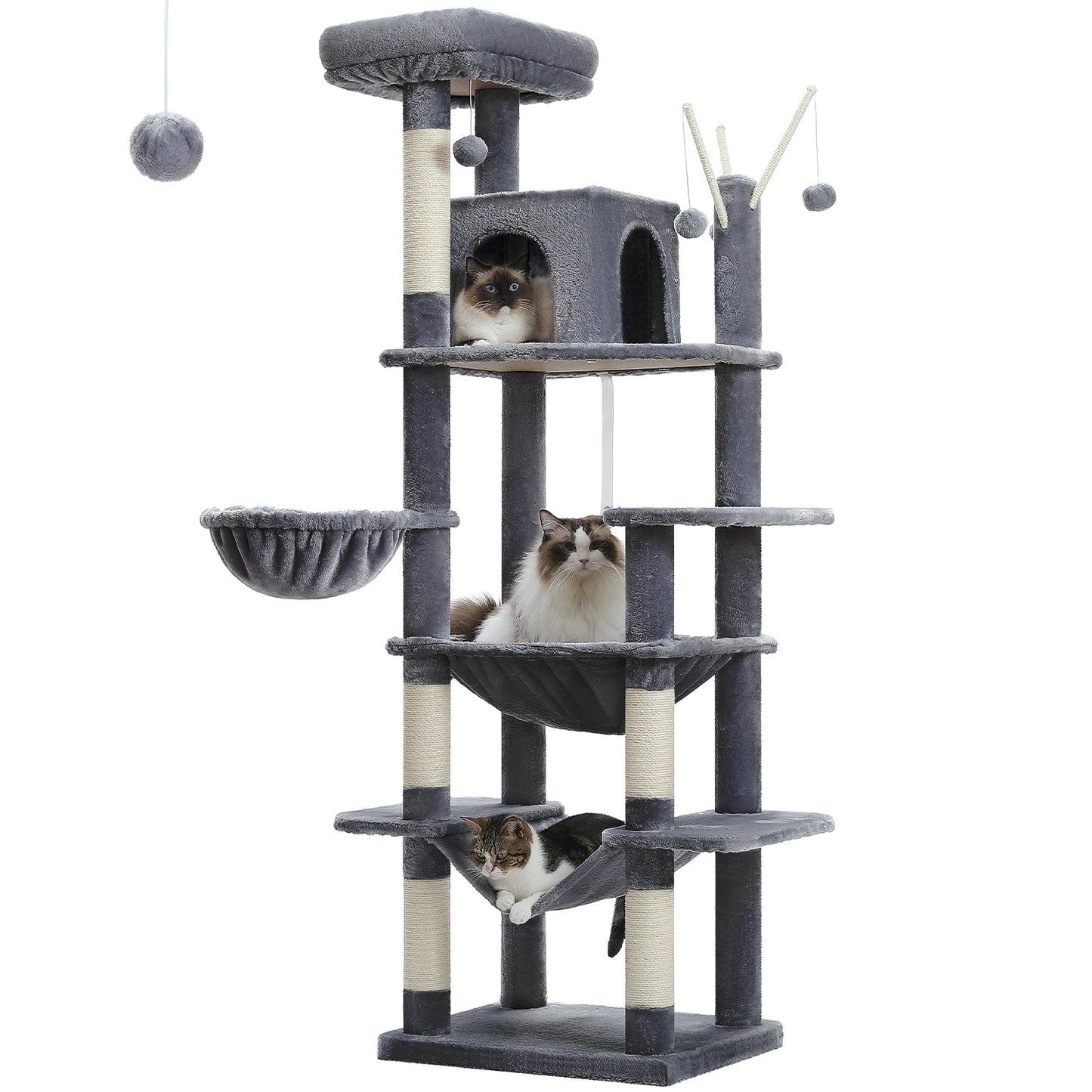 Luxe Multi Level Katten krabpaal met Pluche Condo en Speelopties