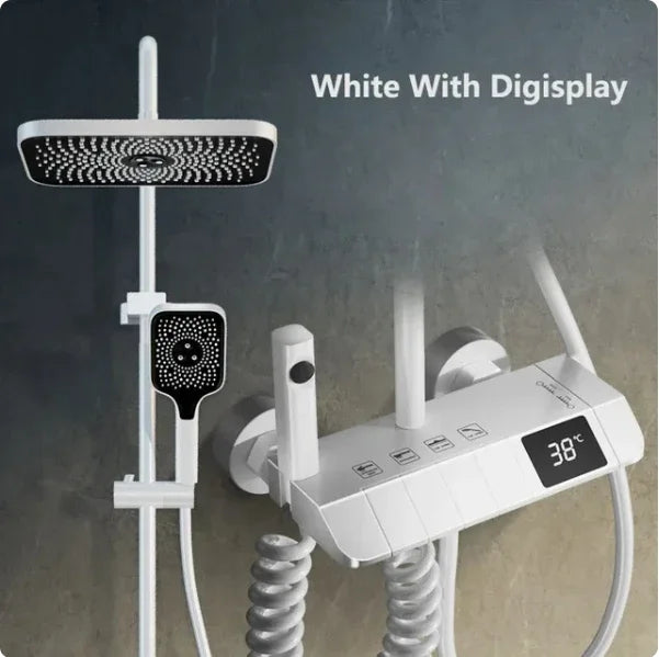 Luxe Douchekraan Set met Digitale Display en Instelbare Hoogte – Modern Comfort in Jouw Badkamer