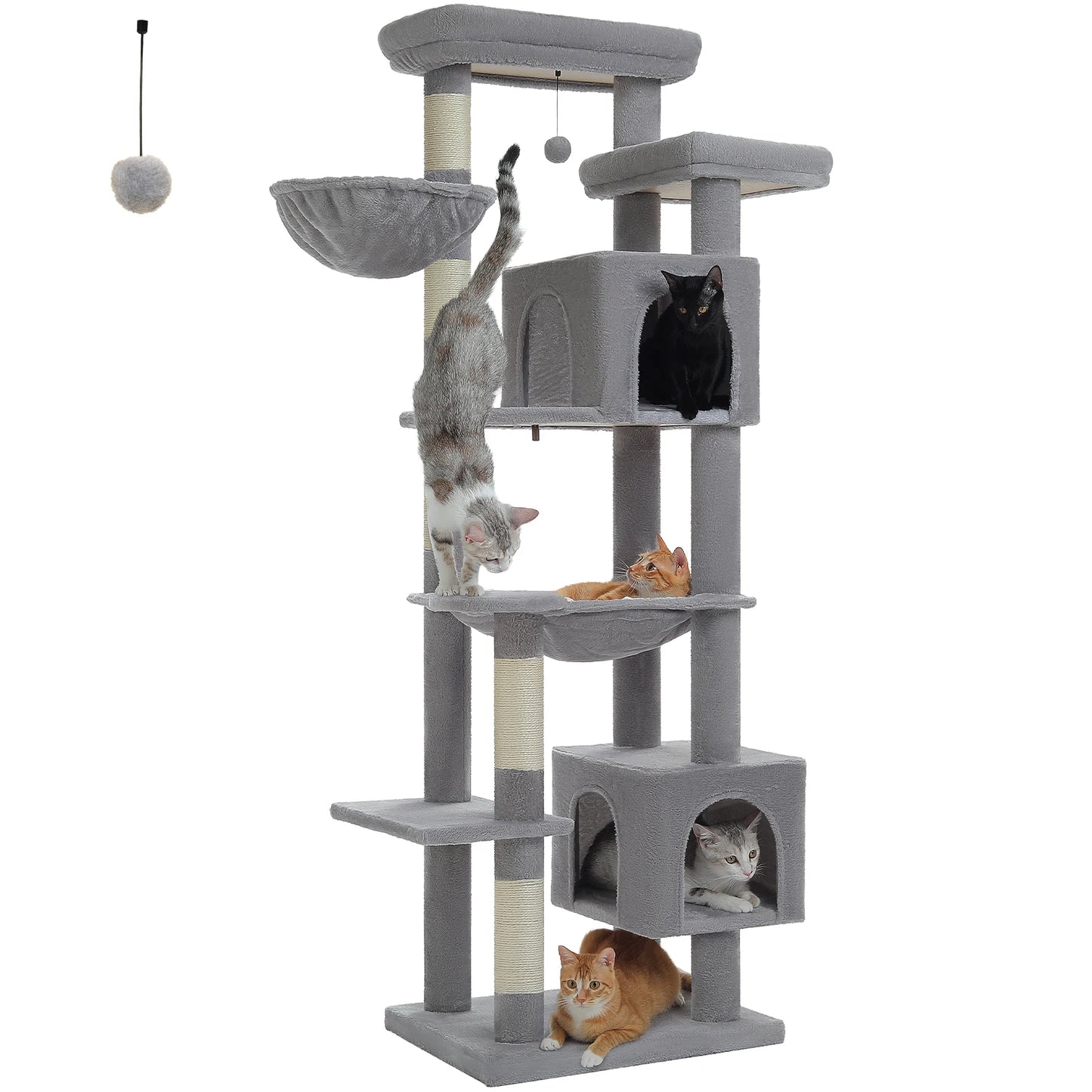 Luxe Multi Level Katten krabpaal met Pluche Condo en Speelopties