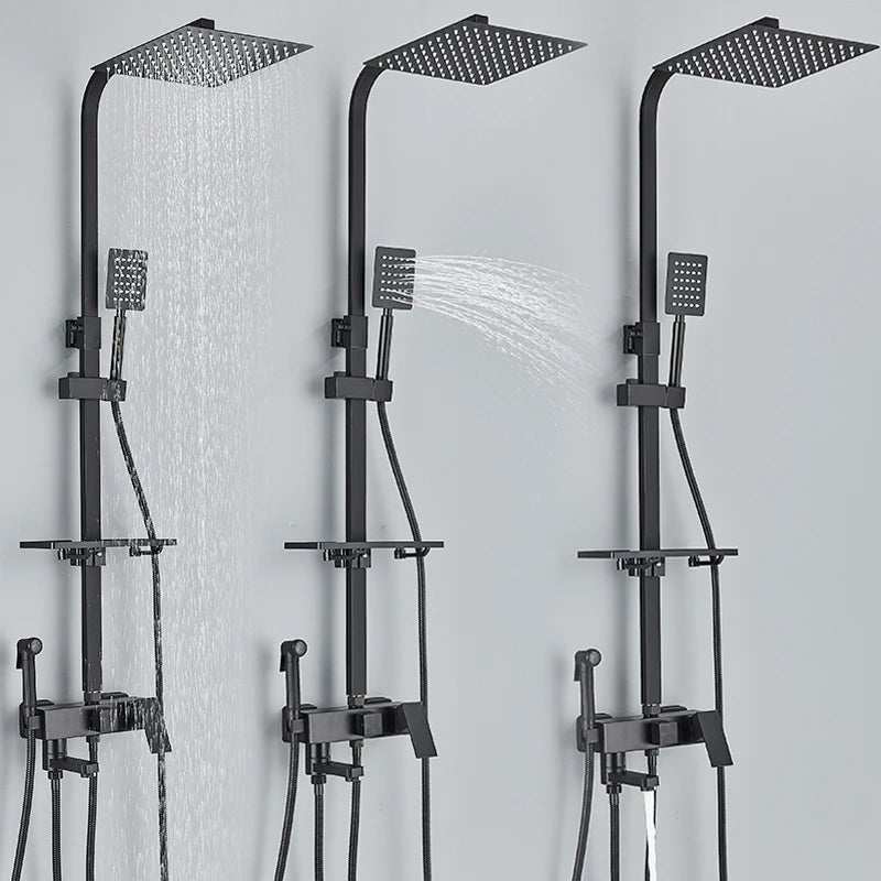 Matte Zwarte Douchekraan Set – Stijlvol en Functioneel