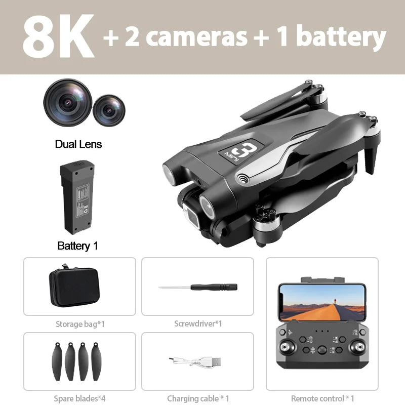 Drone Z908 Pro MAX 8K Dubbele camera
