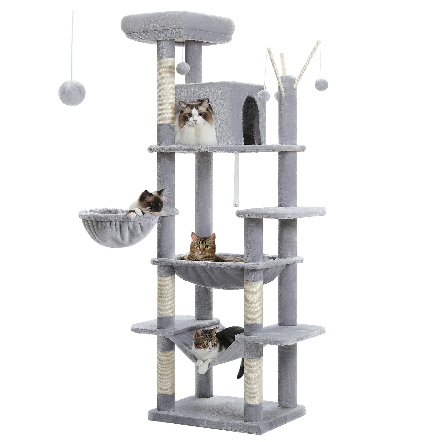 Luxe Multi Level Katten krabpaal met Pluche Condo en Speelopties