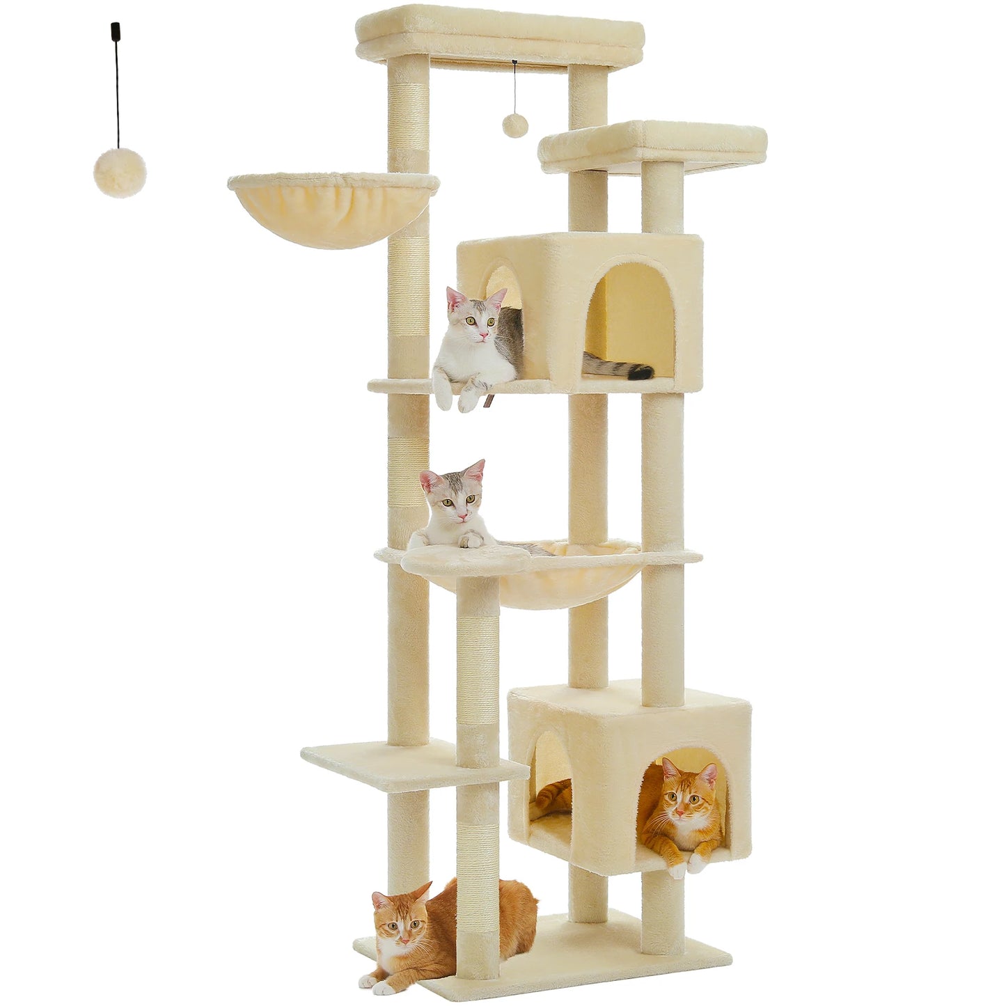 Luxe Multi Level Katten krabpaal met Pluche Condo en Speelopties