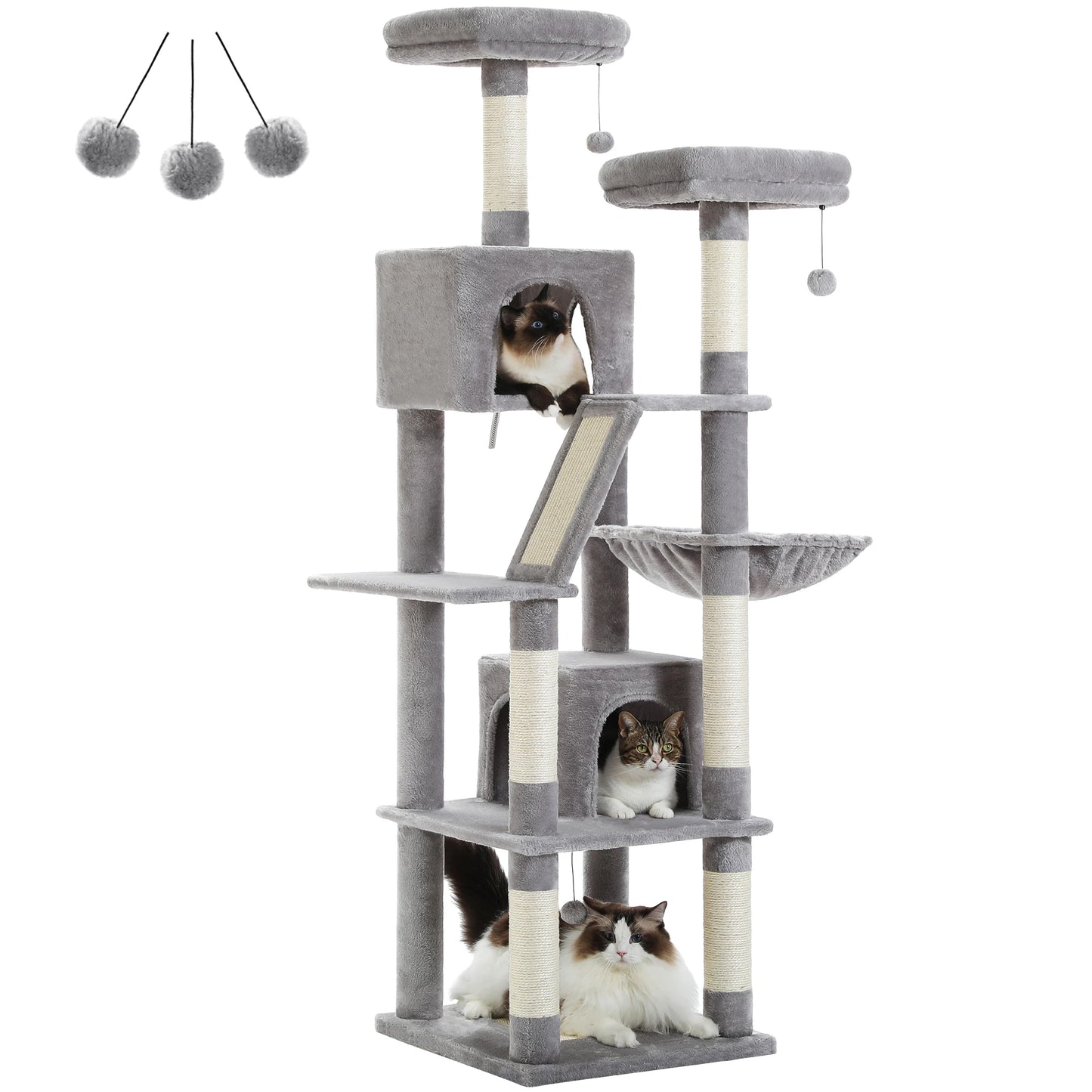 Luxe Multi Level Katten krabpaal met Pluche Condo en Speelopties
