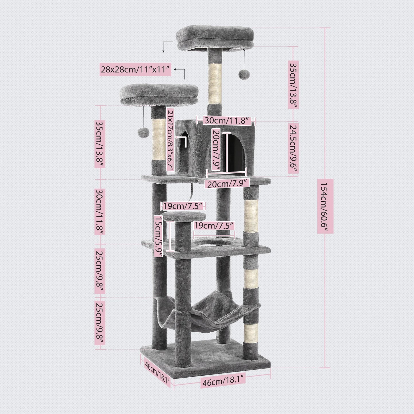 5-Laagse Kattenkrabpaal - 172 cm Hoog, Duurzaam en Comfortabel